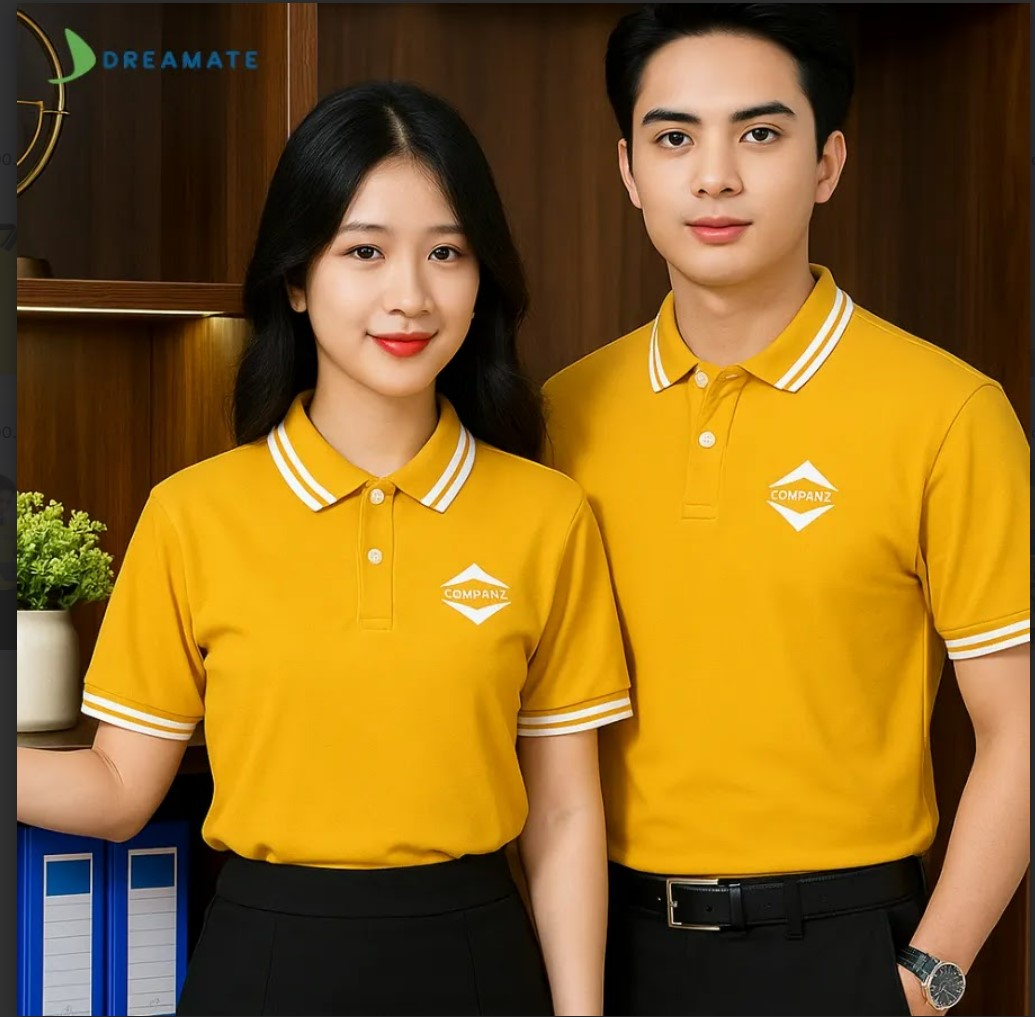 Áo polo đồng phục màu vàng