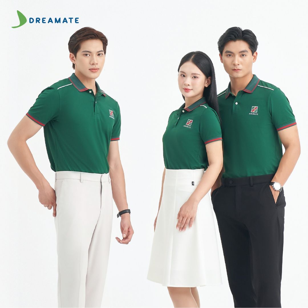 May áo đồng phục màu xanh cho doanh nghiệp, tổ chức tại Dreamate