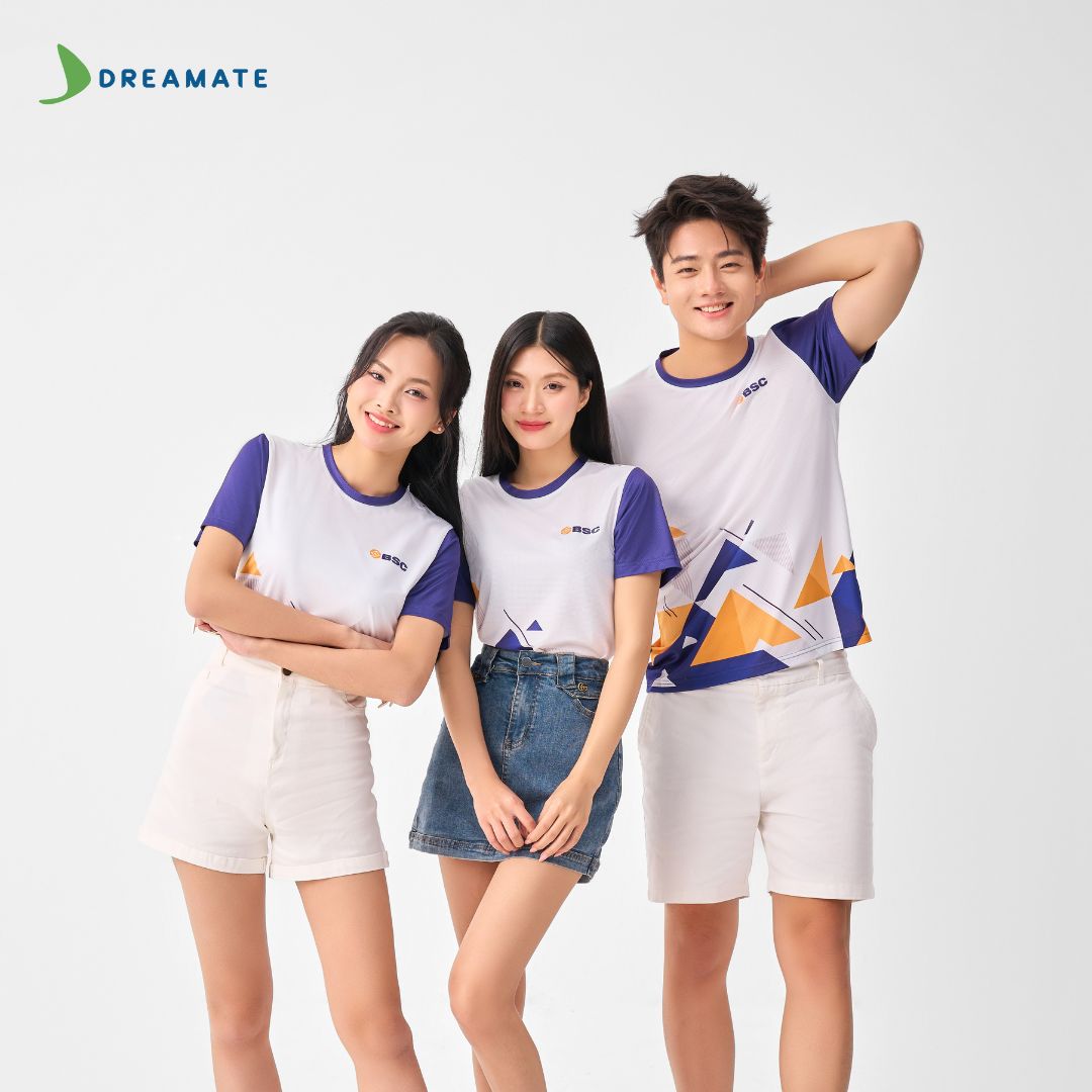 Mẫu đồng phục nhóm/team building màu tím nổi bật